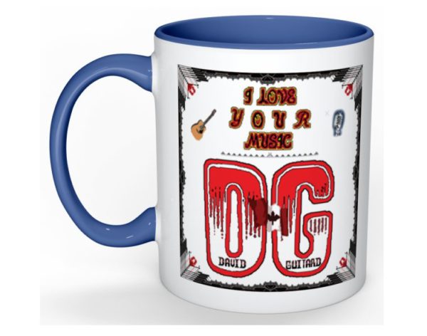 DG Blue Coffee Mug I Love Your Music DG