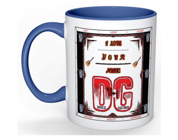 DG Blue Coffee Mug I Love Your Music DG