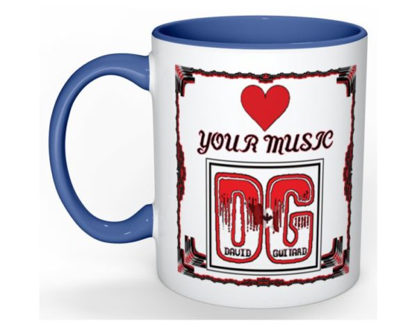 DG Blue Coffee Mug Love Your Music DG